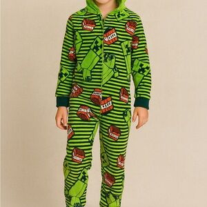 Green Striped Kids Pajamas